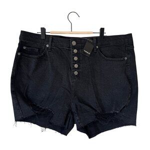 NEW Torrid Classic Denim High-Rise Shorts in Black- Size 18